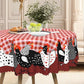 🐓 Red Plaid Rooster Tablecloth