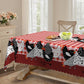 🐓 Red Plaid Rooster Tablecloth