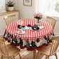 🐓 Red Plaid Rooster Tablecloth