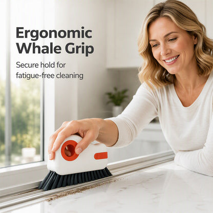 🧹 2-in-1 Window Groove Cleaning Brush with Built-in Scraper – Narrow Crevice Tool with Hard Bristles