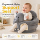 🐻 Cartoon Baby Support Sofa – Anti-Roll Infant Sitting Chair with Sturdy Backrest, Soft Plush Toddler Floor Seat
