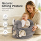 🐻 Cartoon Baby Support Sofa – Anti-Roll Infant Sitting Chair with Sturdy Backrest, Soft Plush Toddler Floor Seat