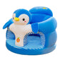 🐻 Cartoon Baby Support Sofa – Anti-Roll Infant Sitting Chair with Sturdy Backrest, Soft Plush Toddler Floor Seat