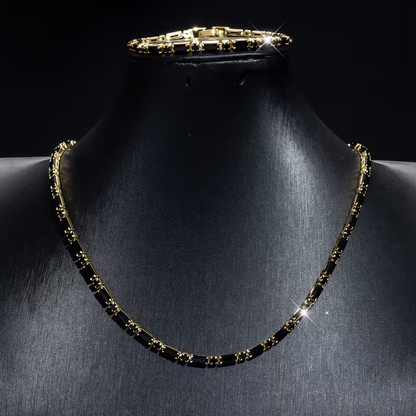⚡ Sparkling Jewelry Set for Men – Cubic Zircon Necklace & Bracelet Set