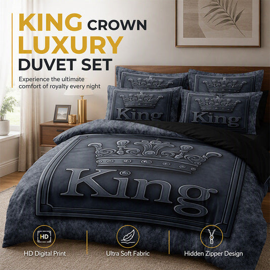 ⏰Modern King Crown 3-Piece Bedding Set🛌
