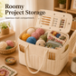 👝 Canvas Yarn Storage Bag – Portable Knitting Tote with Needle Pockets 🧶✨
