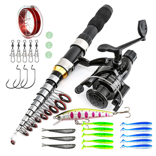 🎣 Complete Travel Fishing Gear Set‑Telescopic Fiberglass Rod with Storage Bag 🎒