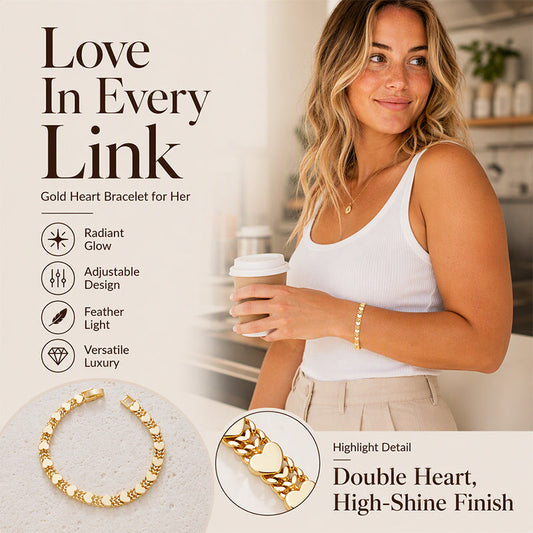 🌸 50% OFF NOW! 🌸Women's Elegant Heart Link Bracelet