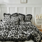 🛏️✨ Leopard Print Ruffled Duvet Cover Set – Bold & Cozy Bedroom Style 🐆