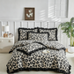 🛏️✨ Leopard Print Ruffled Duvet Cover Set – Bold & Cozy Bedroom Style 🐆