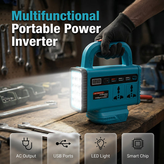 💡 Portable Power Inverter – With LED light & versatile use ✨