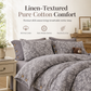 🛏️ Linen-Texture Pure Cotton Bedding Set – Retro Button Closure & Thickened Design ✨