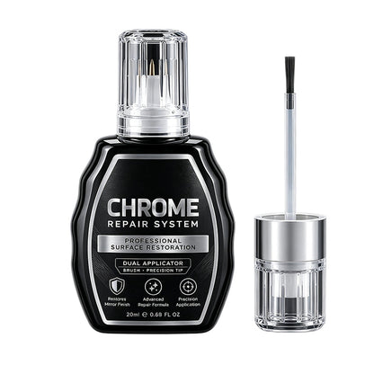 ✨50% OFF NOW! Professional Chrome Repair Pen‑Dual‑Applicator Chrome Repair System, Mirror‑Shine Metal Touch‑Up Paint for Auto Chrome Parts & Home Metal Hardware
