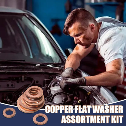 1000/400 PCS Copper Flat Washer Assortment Kit