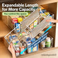🥳Transparent Extendable Storage Organiser – adjustable 24.5–43cm, clear PET walls let you see every item at a glance. Perfect for medicines, supplements & toiletries – no more rummaging! 🏠✨