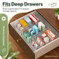 🥳Transparent Extendable Storage Organiser – adjustable 24.5–43cm, clear PET walls let you see every item at a glance. Perfect for medicines, supplements & toiletries – no more rummaging! 🏠✨