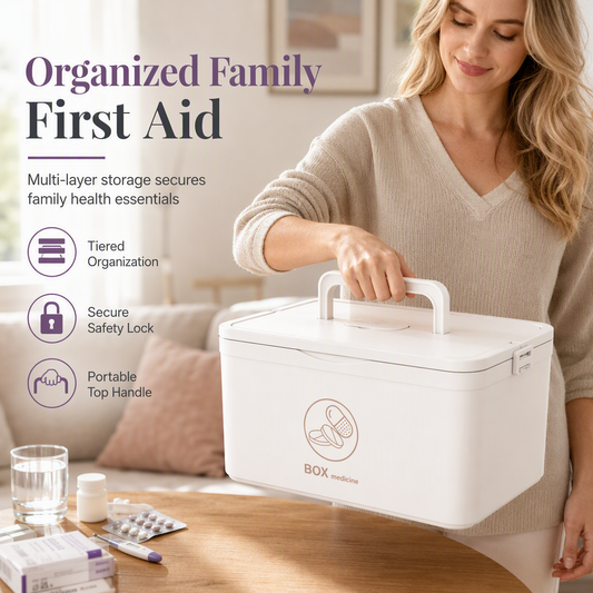 💊 Large Portable Medicine Storage Box – Multi-Layer Divided Compartments 📦✨