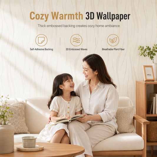 ✨ 3D Textured Stripe Wallpaper – Thickened & Self-Adhesive 🏠