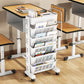 📚 Movable Bookshelf on Wheels: 5/6 Tiers, 45° Angled Shelves, Lockable Casters, Space-Saving Design