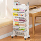 📚 Movable Bookshelf on Wheels: 5/6 Tiers, 45° Angled Shelves, Lockable Casters, Space-Saving Design