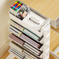 📚 Movable Bookshelf on Wheels: 5/6 Tiers, 45° Angled Shelves, Lockable Casters, Space-Saving Design