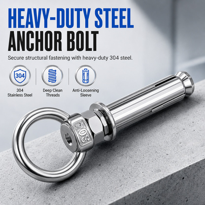 ⏰304 Stainless Steel Eyebolt Expansion Bolts with Ring Hook Lifting Eye Anchor Screws
