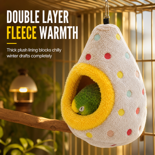 ⏰🥚Hanging Cotton Bird Nest Hammock – Double-Layer Fleece Warm Cave For Small Birds ✨