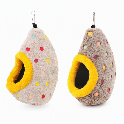 ⏰🥚Hanging Cotton Bird Nest Hammock – Double-Layer Fleece Warm Cave For Small Birds ✨