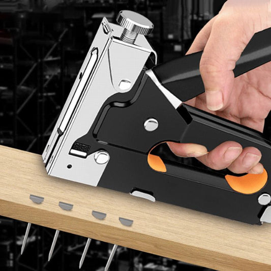 🔨 Manual Staple Nail Gun: 3-in-1, Alloy Steel, Adjustable Pressure, with 600pcs Nails, Shockproof
