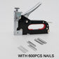 🔨 Manual Staple Nail Gun: 3-in-1, Alloy Steel, Adjustable Pressure, with 600pcs Nails, Shockproof