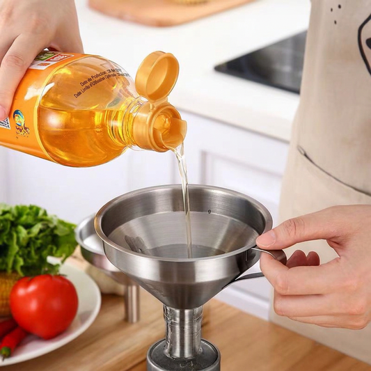 🍶 Stainless Steel Filter Funnel – Fine Mesh & Easy Pouring ✨