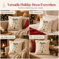 🎄 Embroidered Christmas Tree Pillow Cover with Bow – Festive Home Decor ✨