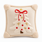 🎄 Embroidered Christmas Tree Pillow Cover with Bow – Festive Home Decor ✨