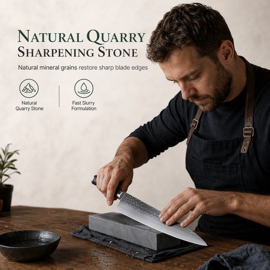 🔪 Natural Whetstone 3000 Grit – Green Slurry & Single-Sided for Knives | Restore Razor-Sharp Edges at Home