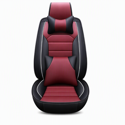 🚗 Universal Full-Coverage Leather Car Seat Covers – All-Season Protection & Stylish Stripe Design ✨