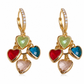 ⏰Retro Colorful Heart Tassel Drop Earrings for Women Fashion Ear Buckle Jewelry❤️💚💙