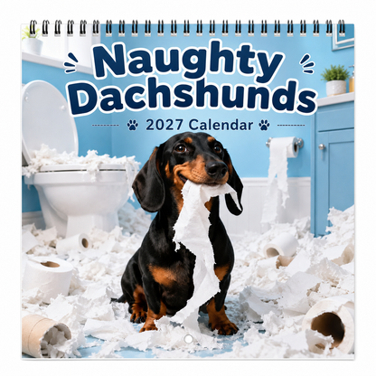 ⏰ Naughty Dachshunds Dog Wall Calendar – Fun & Adorable Home Decor 🐶📅