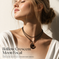 ⏰ Gothic Dark Crystal Beaded Chain Necklace – Hollow Moon Pendant 🖤🌙