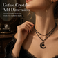 ⏰ Gothic Dark Crystal Beaded Chain Necklace – Hollow Moon Pendant 🖤🌙