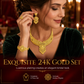 ⏰ 24K Gold Plated Bridal Jewelry Set – Dubai Indian Style ✨💛💍
