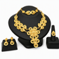 ⏰ 24K Gold Plated Bridal Jewelry Set – Dubai Indian Style ✨💛💍