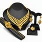⏰ 24K Gold Plated Bridal Jewelry Set – Dubai Indian Style ✨💛💍