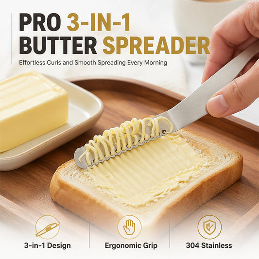 🧈 Professional 304 Stainless Steel 3-in-1 Butter Knife and Spreader ✨