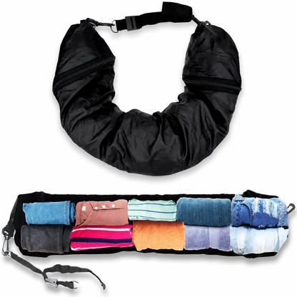 ✈️ Fillable Travel Neck Pillow – Portable Stuffable Clothes Storage Bag, 18×78cm 🎒