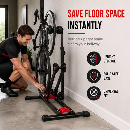 🚲 Foldable Bicycle Floor Parking Stand – Double Pole U-Shaped Bike Display Rack ✨