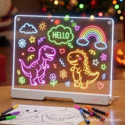 ✨ Rechargeable LED Acrylic Message Board – Light-Up Drawing & Writing Pad for Kids 🎨💡