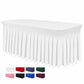 Pleated Table Skirt for Rectangular Tables Wedding Birthday Party Decoration and Market Stall Display