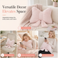 🌸Soft Minimalist Bowknot Throw Pillow with Detachable Design Decorative Lumbar