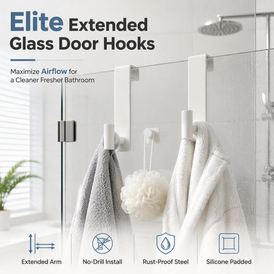 🚿 Over the Shower Door Hooks – No-Drill Bathroom Storage Made Easy 🛁✨