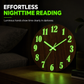 🔥12-Inch Silent Wooden Wall Clock – Luminous Glow & MDF Wood Grain✨